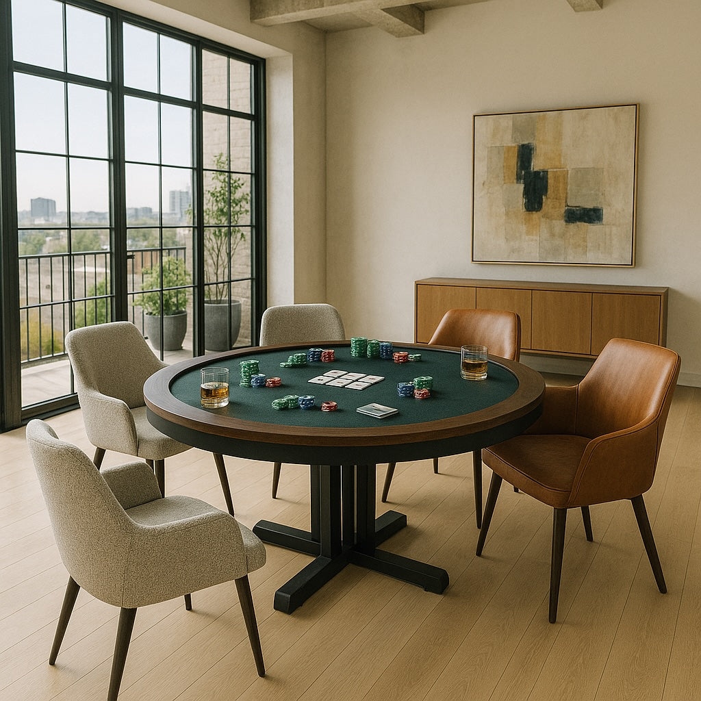 The Belmont Luxe Round Poker Table